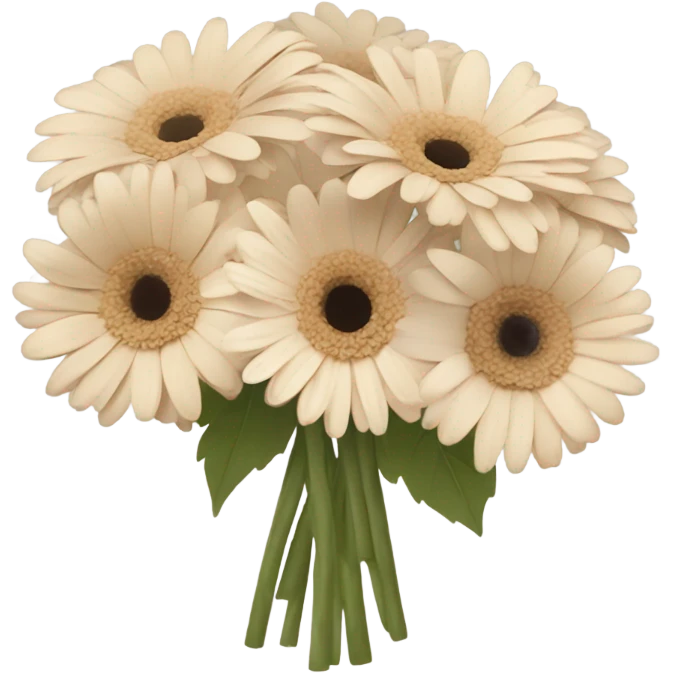 Pastel beige bouquet of beige gerbera  emoji