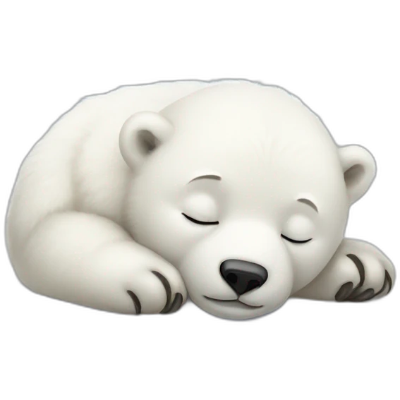 Baby polar bear sleeping emoji