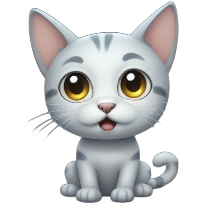 cartoon cat with big eyes crying in the moonlight emoji