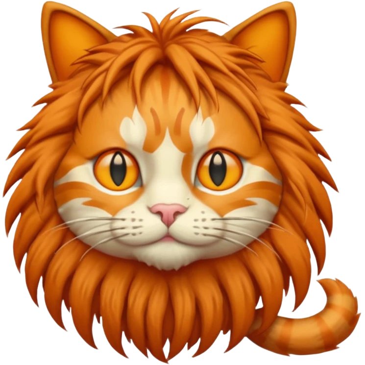 orange cat with dreads emoji