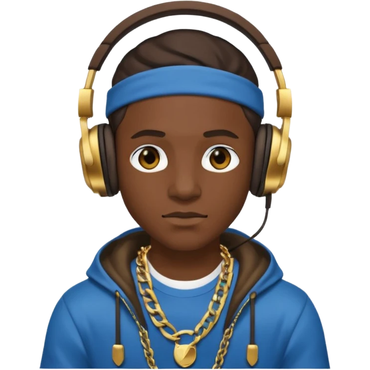 Avatar rapper with headphones  emoji