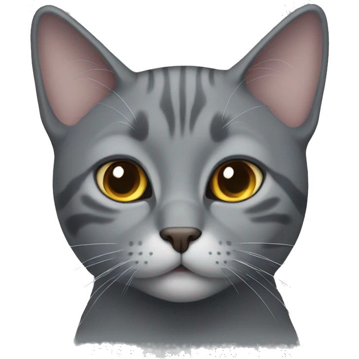 Gray Cat Without Ears emoji