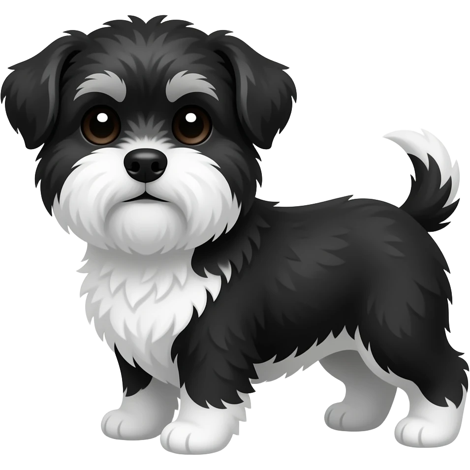 black and white havanese w grey eyebrows emoji