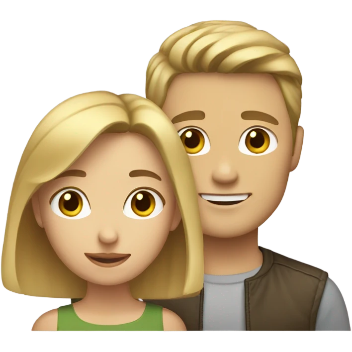 light brown hair girl and blonde guy with short hair emoji