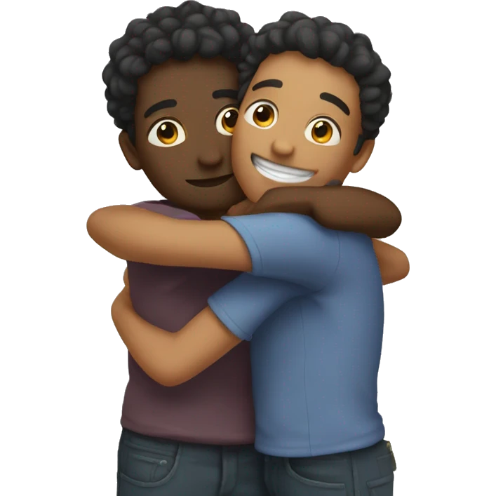 Two friends hugging  emoji