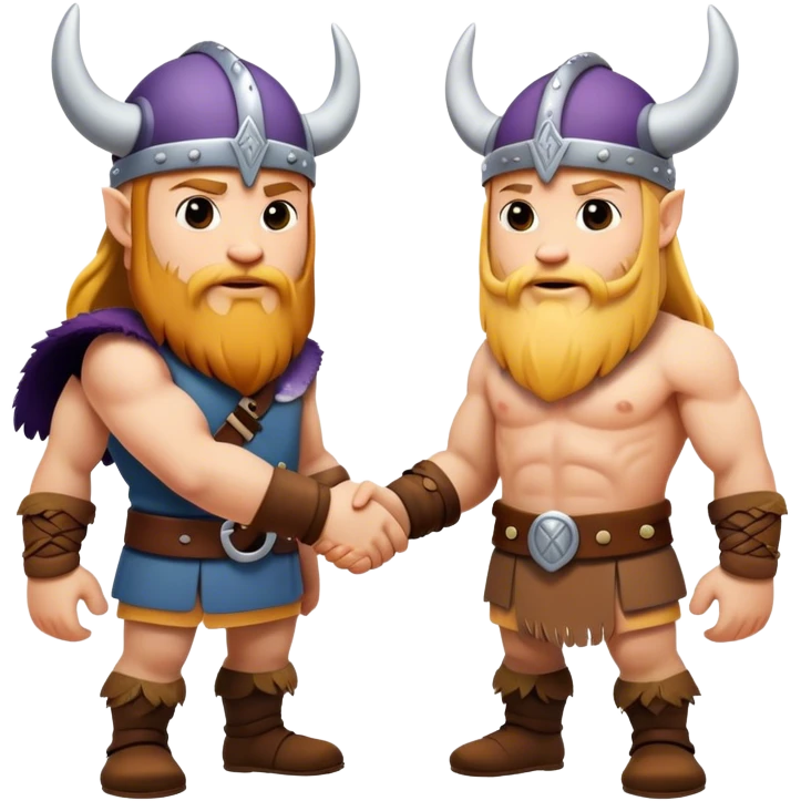 two Vikings shaking hands emoji