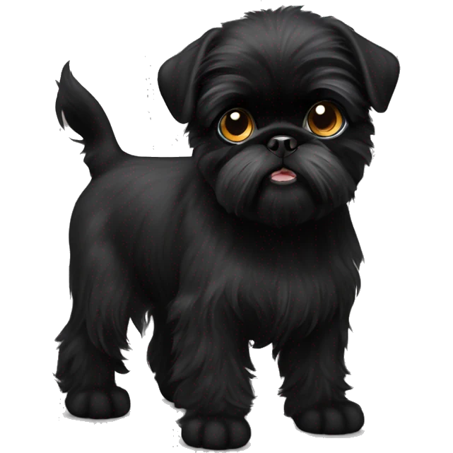 Black Brussels griffon puppy  emoji