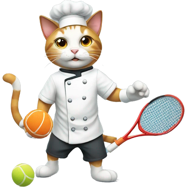 chef cat playing tennis emoji