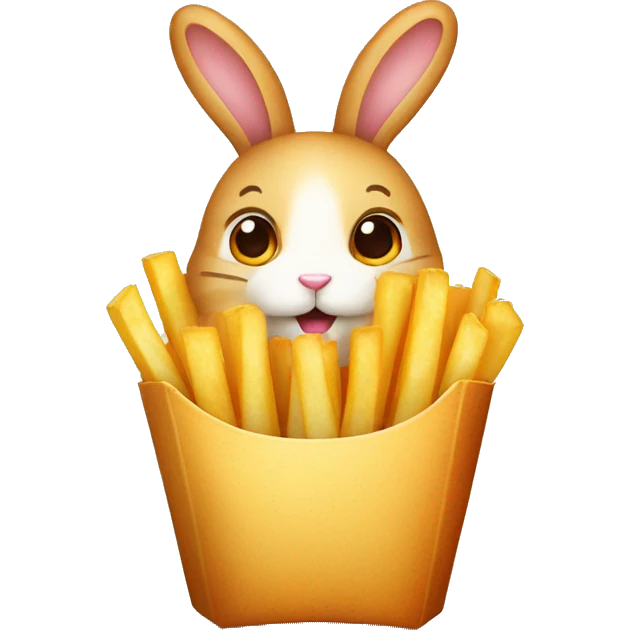 french fries rabbit emoji