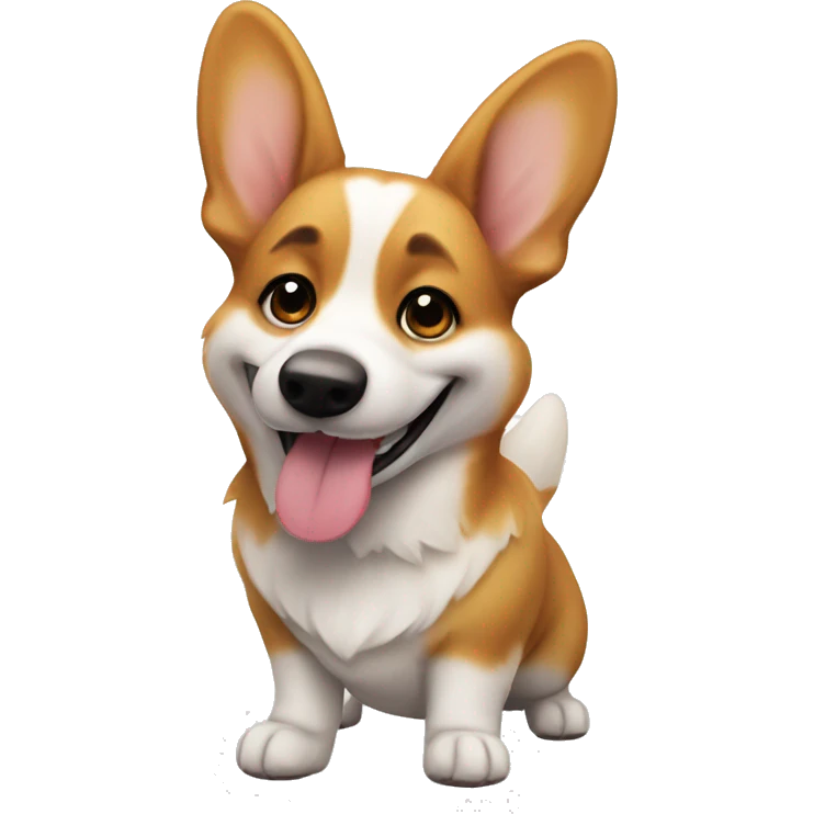 a corgi smiling and giving a thumbs up emoji