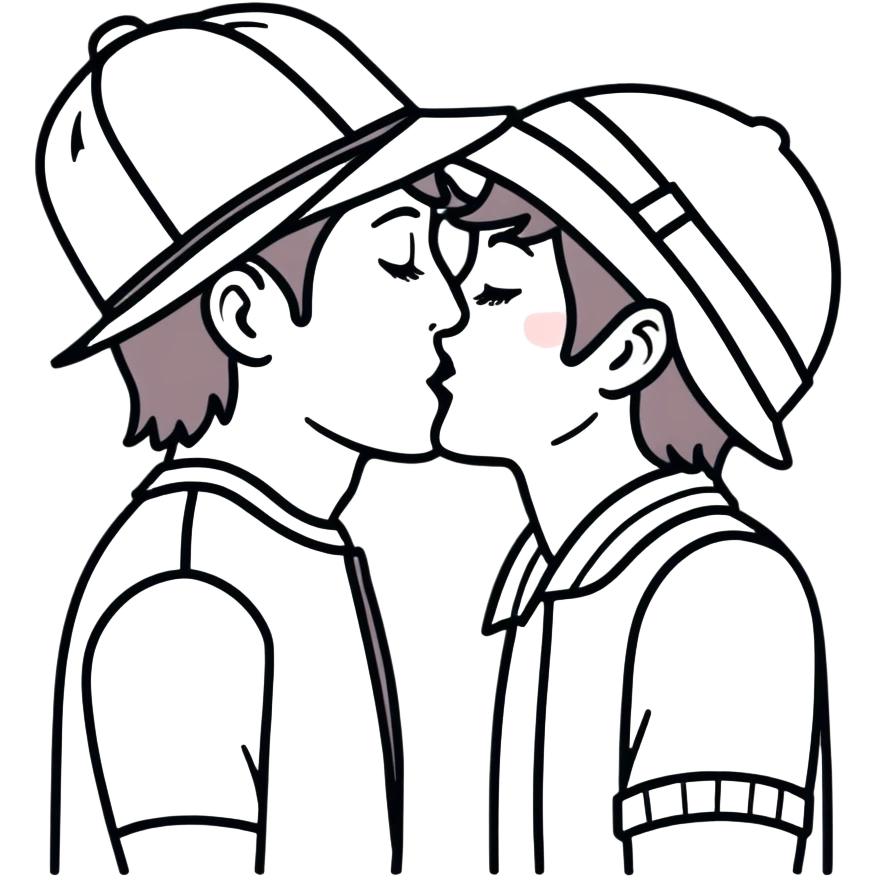 Kiss with hat emoji