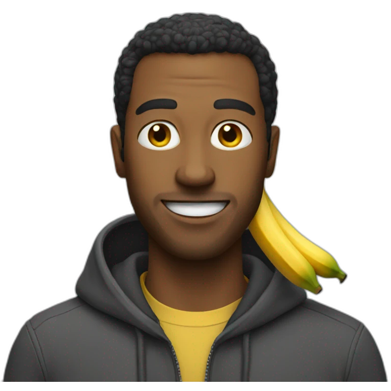 A man with a banana emoji