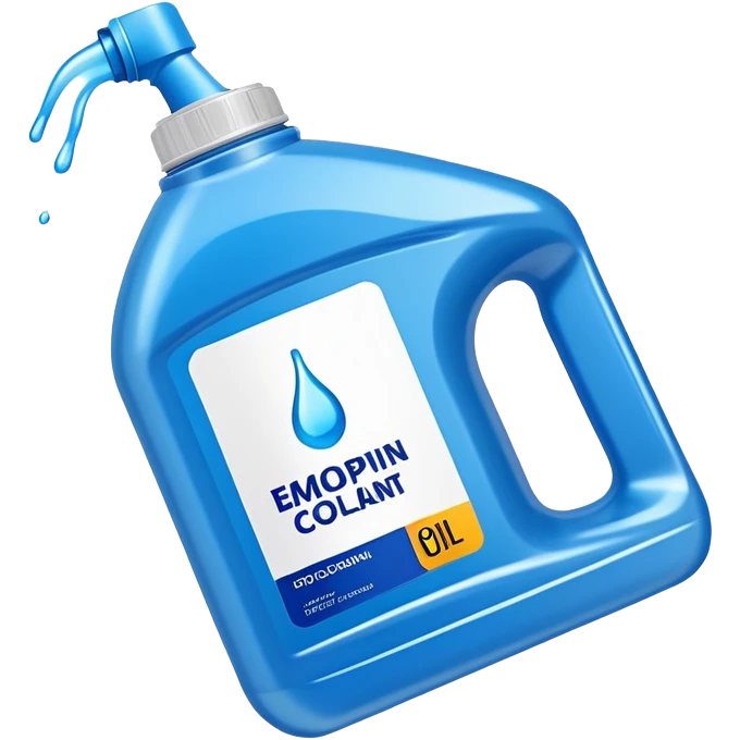 car engine oil coolant blue bottle emoji