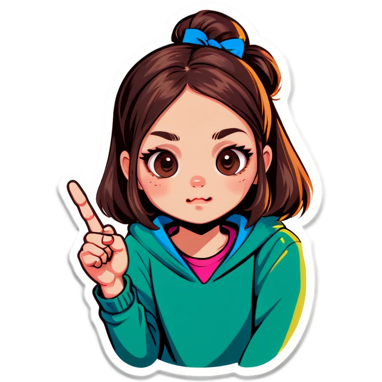 girl with middle finger emoji