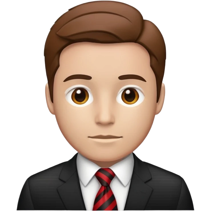 man wearing a suit with black horizontal stripes and a red tie emoji