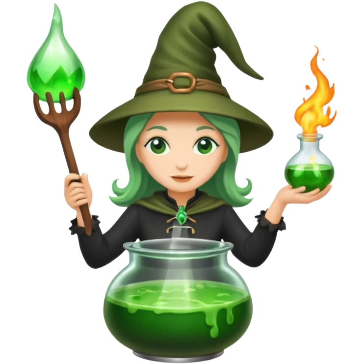 green witch cooking potion emoji
