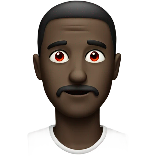 Man with red eyes black pupils smoking  emoji