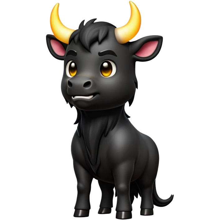cinematic-[black bull]-realistic-full-body-standing-emoji,-tail-flicking-lazily,-head-tilted-dramatically,-sleek-[black]-fur,-simplified-yet-realistic-focused-features,-highly-detailed,-glowing-with-an-almost-sarcastic-glow emoji