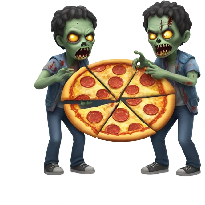 Zombies eating pizza emoji