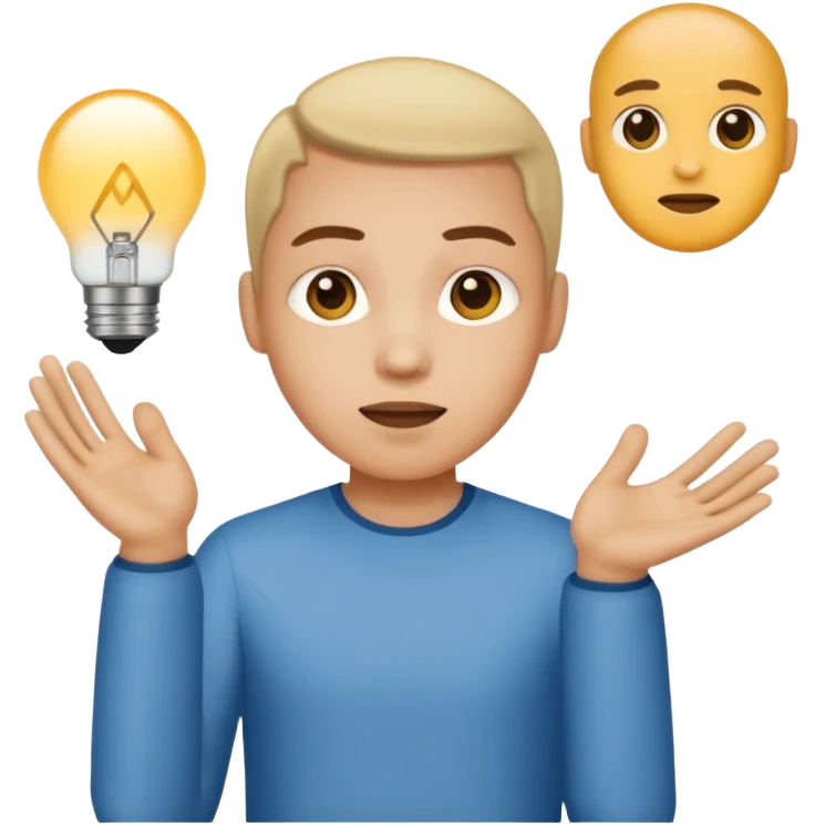 человек объясняет что-то emoji