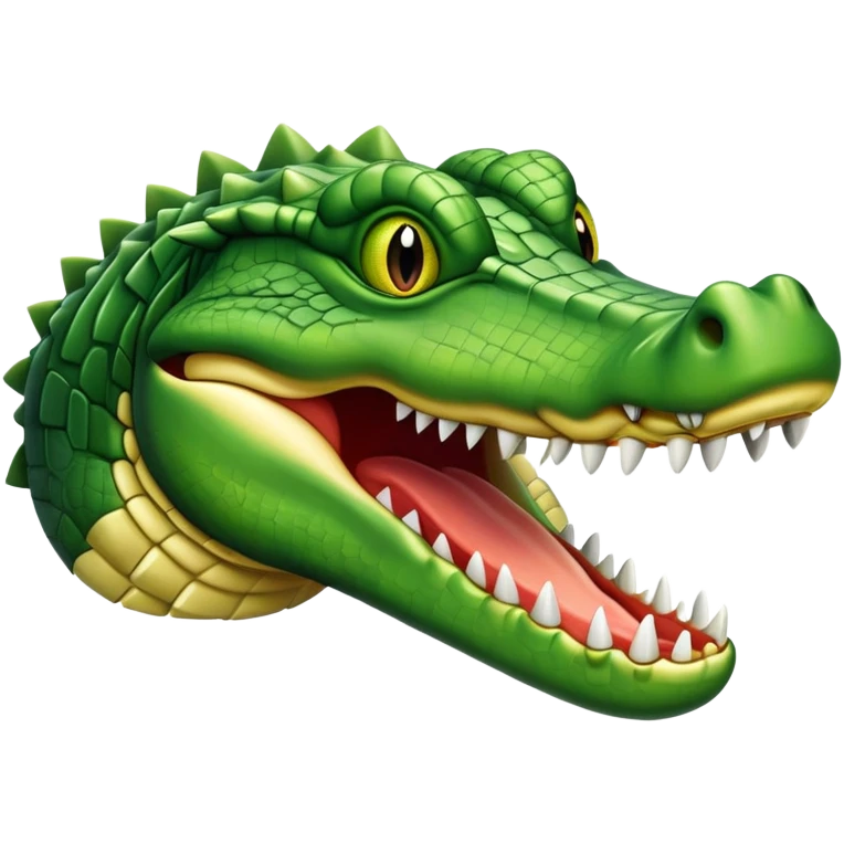 green crocodile with sharp teeth emoji