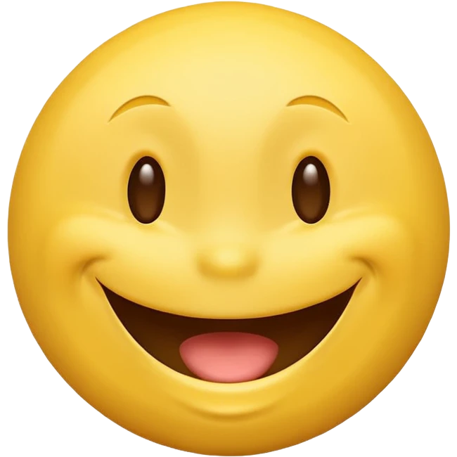 classic yellow smiley face emoji, showing laughter and joy, high quality, smooth shading, bright colors, clean background emoji