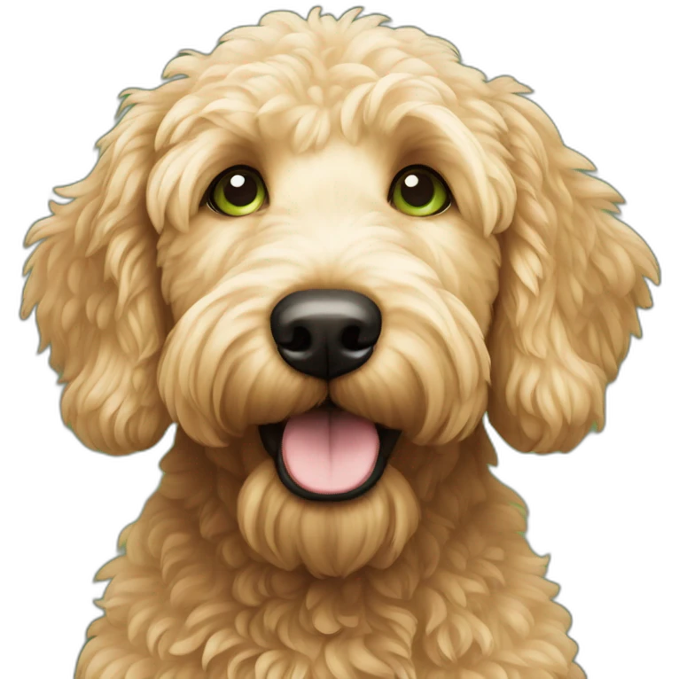 golden doodle with green eyes emoji