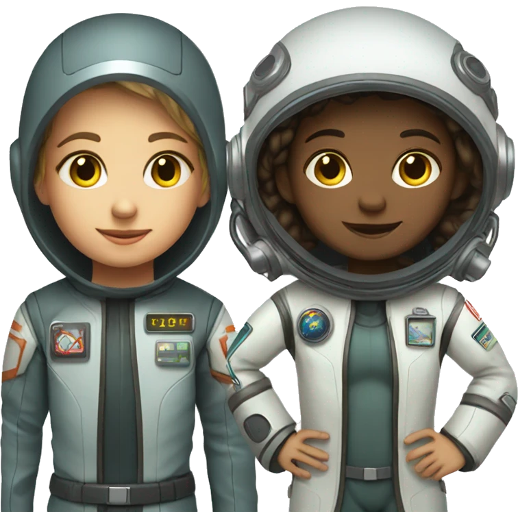 boy and girl in sci-fi pilot suits emoji