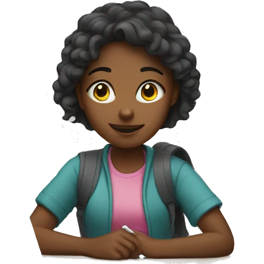 girl studying online emoji
