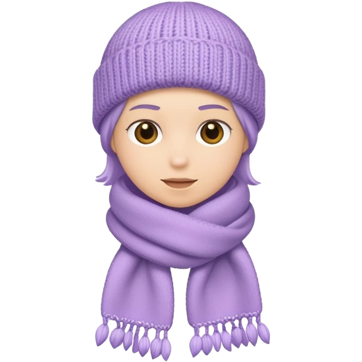 Realistic light purple winter scarf isolated. emoji