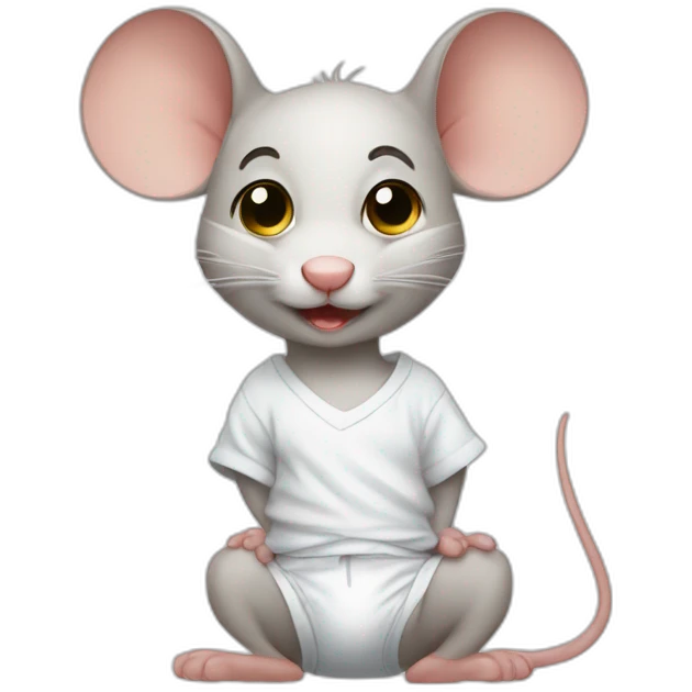 young jerry mouse portrait with white diaper emoji