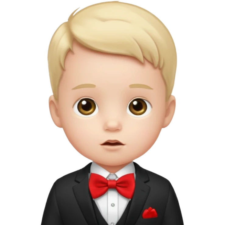 baby boy in suit, with red bow emoji