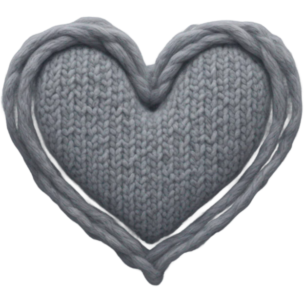 Grey knitted heart emoji
