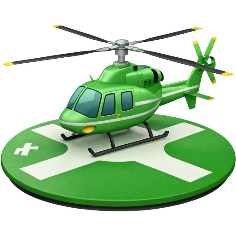 a helipad with a green surface and an H in the center emoji