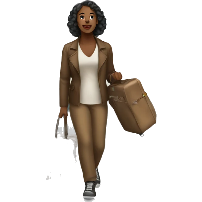 Black women getting off bus emoji