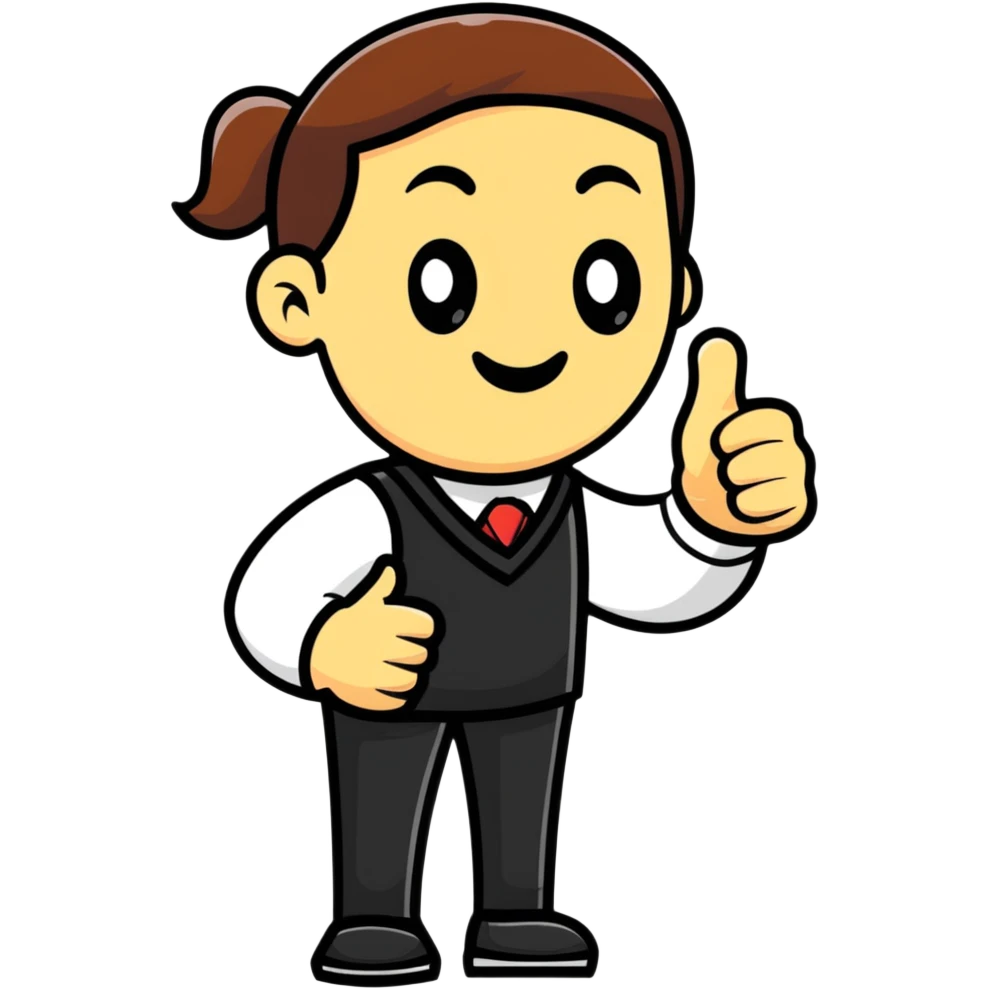 teacher giving a thumbs up, cartoonish sticker style emoji