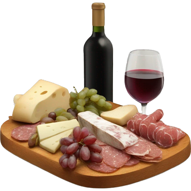italian charcuterie board with wine emoji