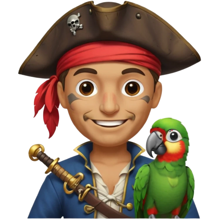 pirate and parrot emoji