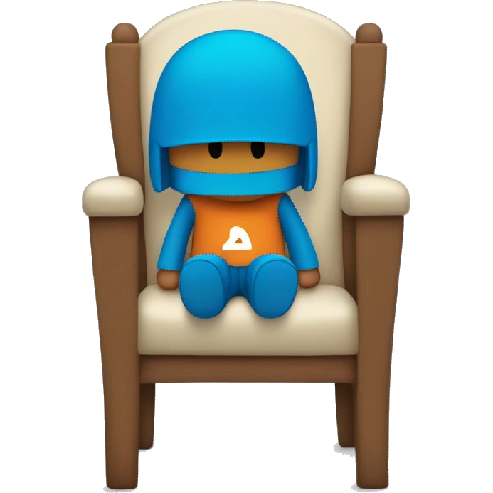 Pocoyo sentada en una silla pensando emoji