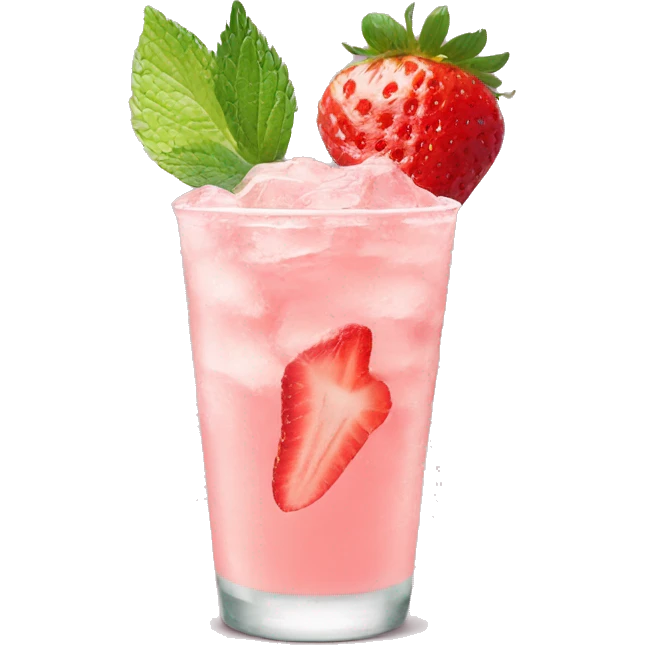 Pastel pink mojito strawberry  emoji