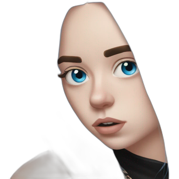 Billie eilish chanteuse cheveux yeux bleu emoji