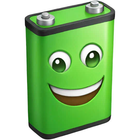 Happy Green battery emoji