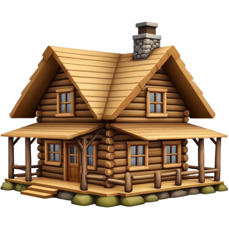 simple log house front view emoji