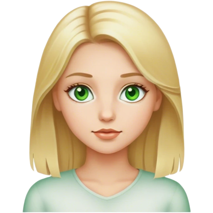 Most beautiful blonde hair girl with perfect green eyes emoji