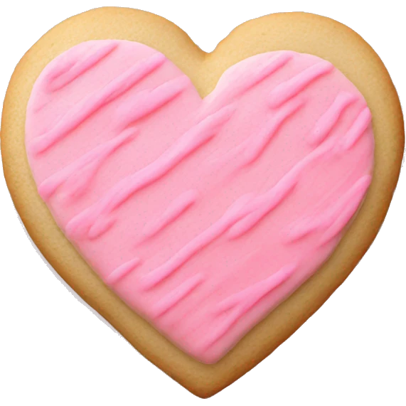 Heart shaped Sugar Cookie with pink frosting  emoji
