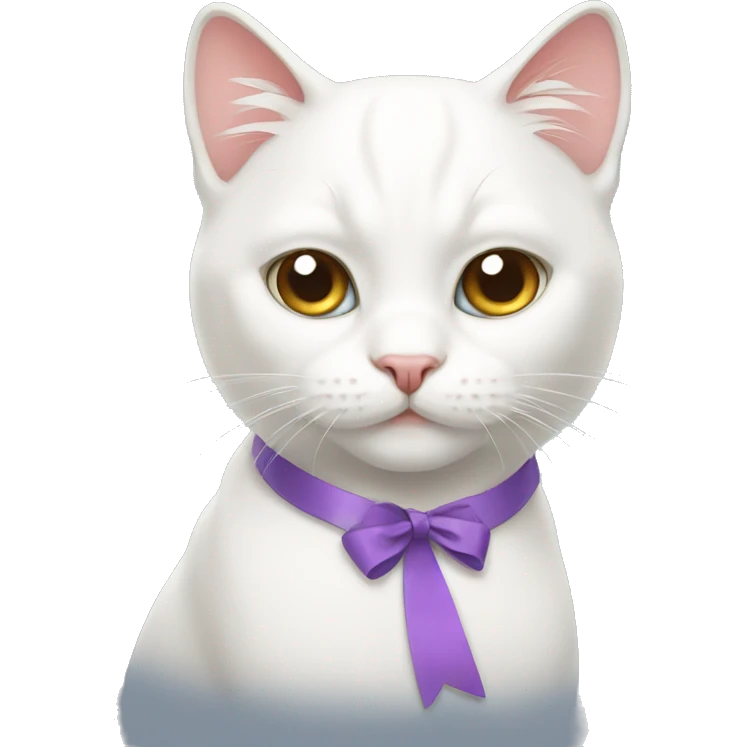 White cats with ribbon emoji