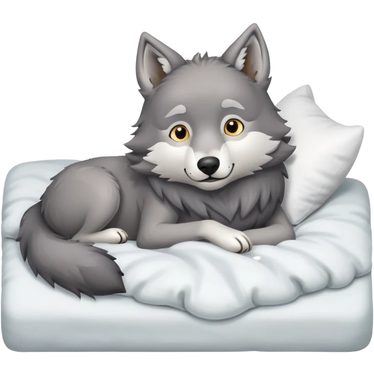 Wolf laying in bed counting sheep emoji