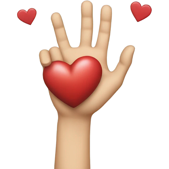 hand throwing a heart emoji