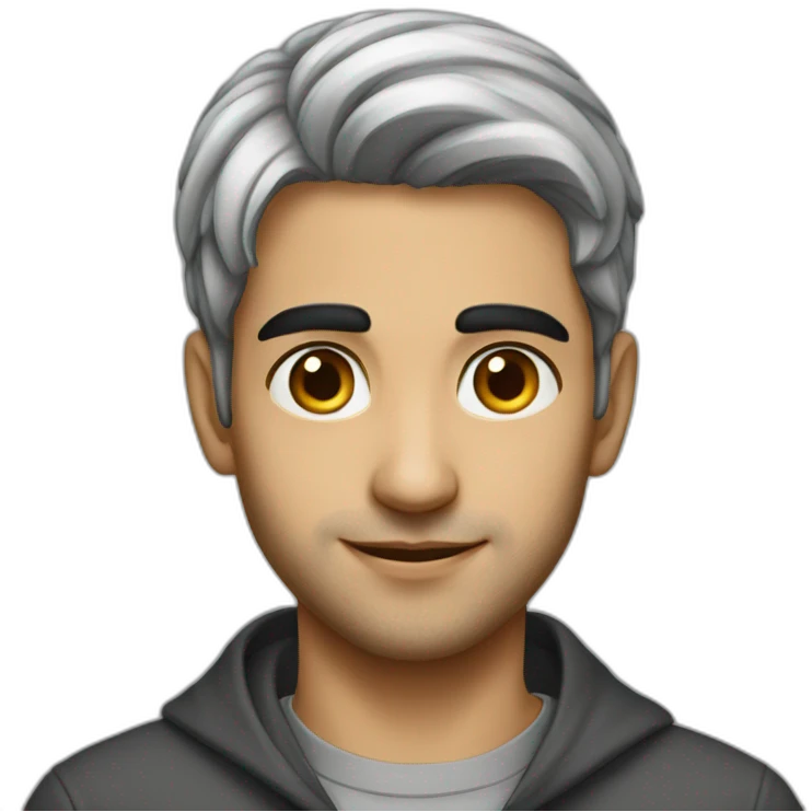 A young Iranian man with a s emoji