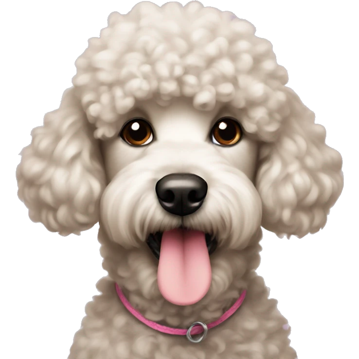Dog doodle poodle with pink nose emoji
